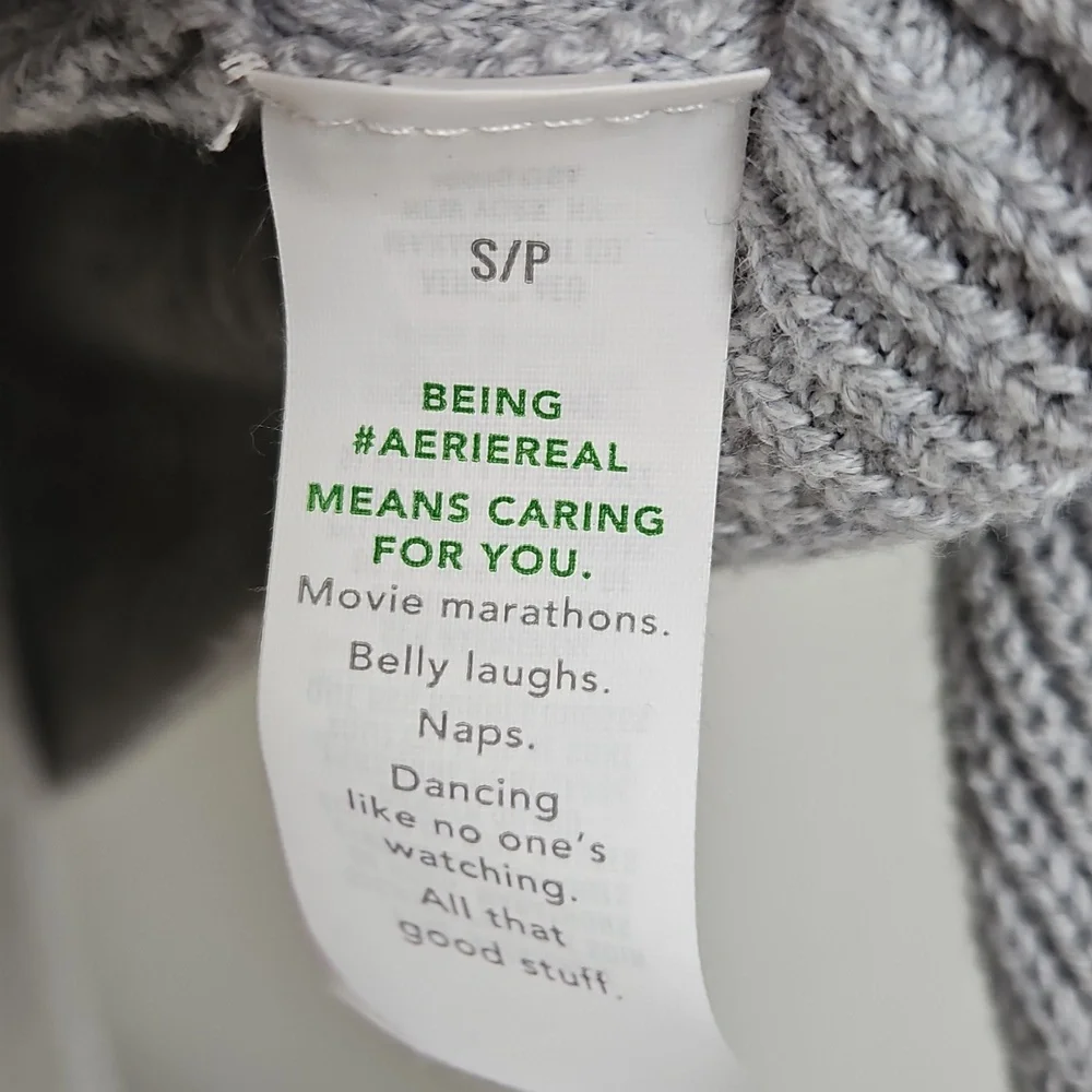 Aerie Women's Gray Heanley Oversized Knit Sweater Size S - Picture 12 of 13